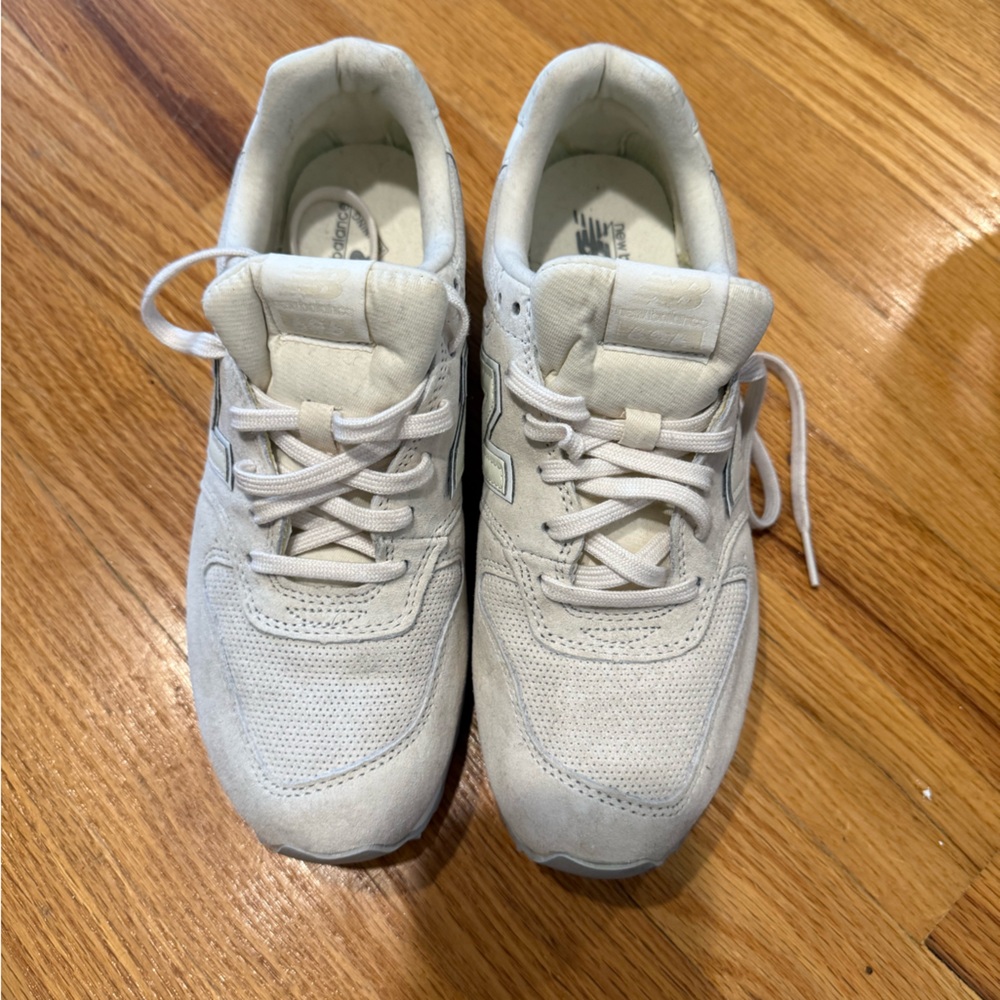 New Balance Off-White Suede Sneakers